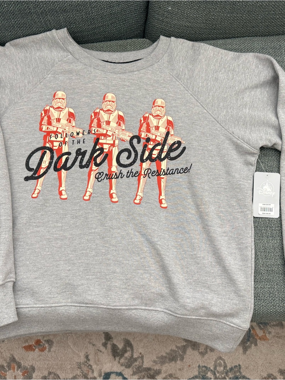 Disney Gray Sweatshirt with Red Stormtrooper Graphic